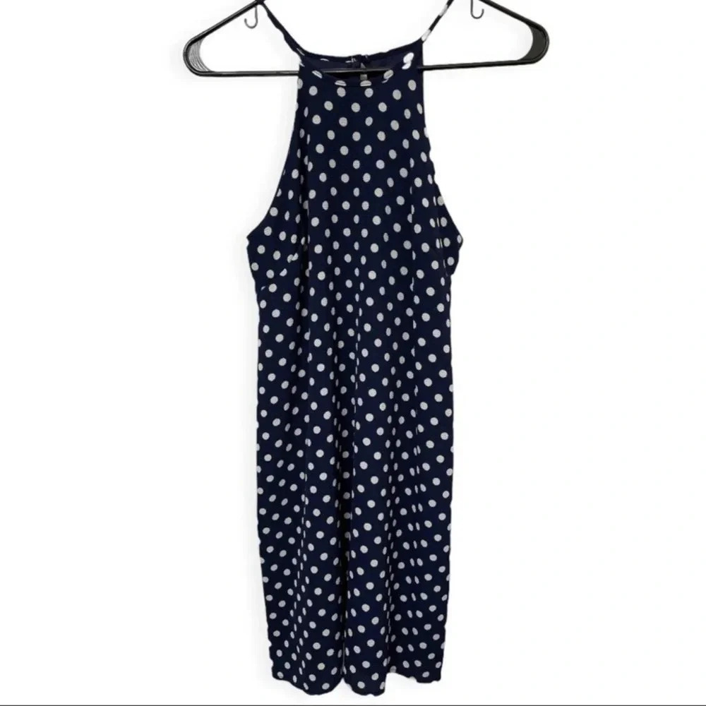 BLUE RAIN Polka Dot Sleeveless Dress NWOT